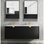 Marlo Matte Black Shaving Cabinet With Undershelf 600